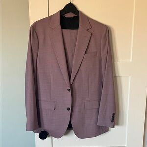 Bonobos Men’s “Dusty Rose” pink/purple slim fit suit 40R coat 31x29.5” pant